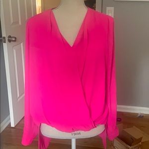 Xoxo m flowy hot pink tunic blouse